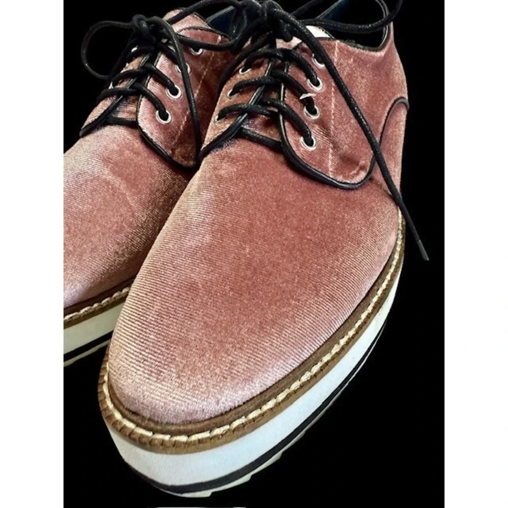 SHELLYS LONDON FONTAIN PLATFORM VELVET OXFORD‎ LOAFER RETRO 39